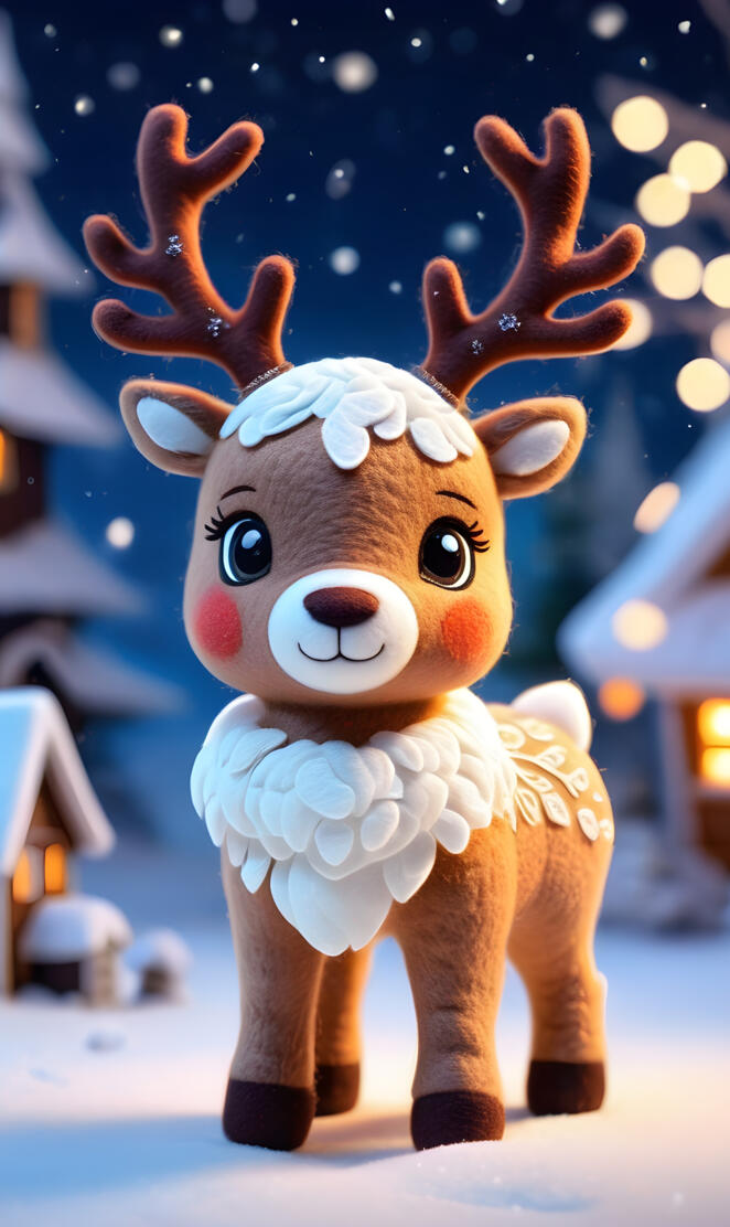 super cute felt little reindeer