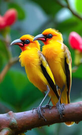 two birds on a branch