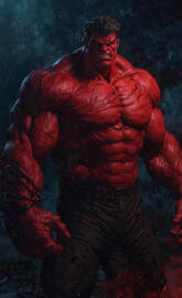 The Hulk, a figure of raw power.