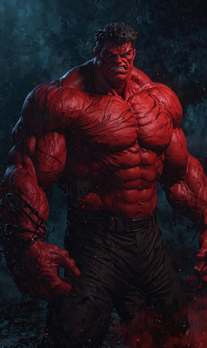 The Hulk, a figure of raw power.