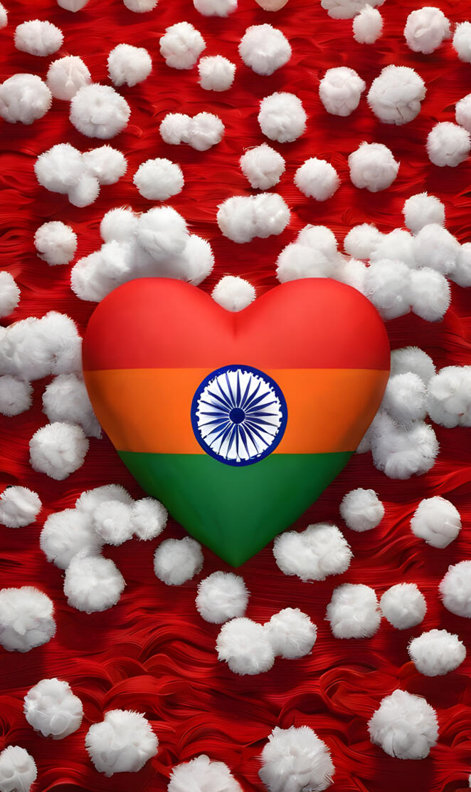 a flag with white and red text