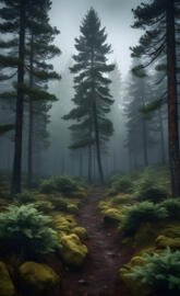 Inside Foggy Forest