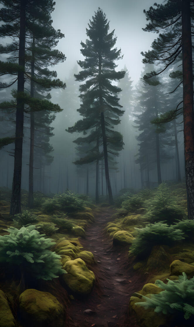 Inside Foggy Forest