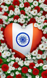 a heart made of flowers