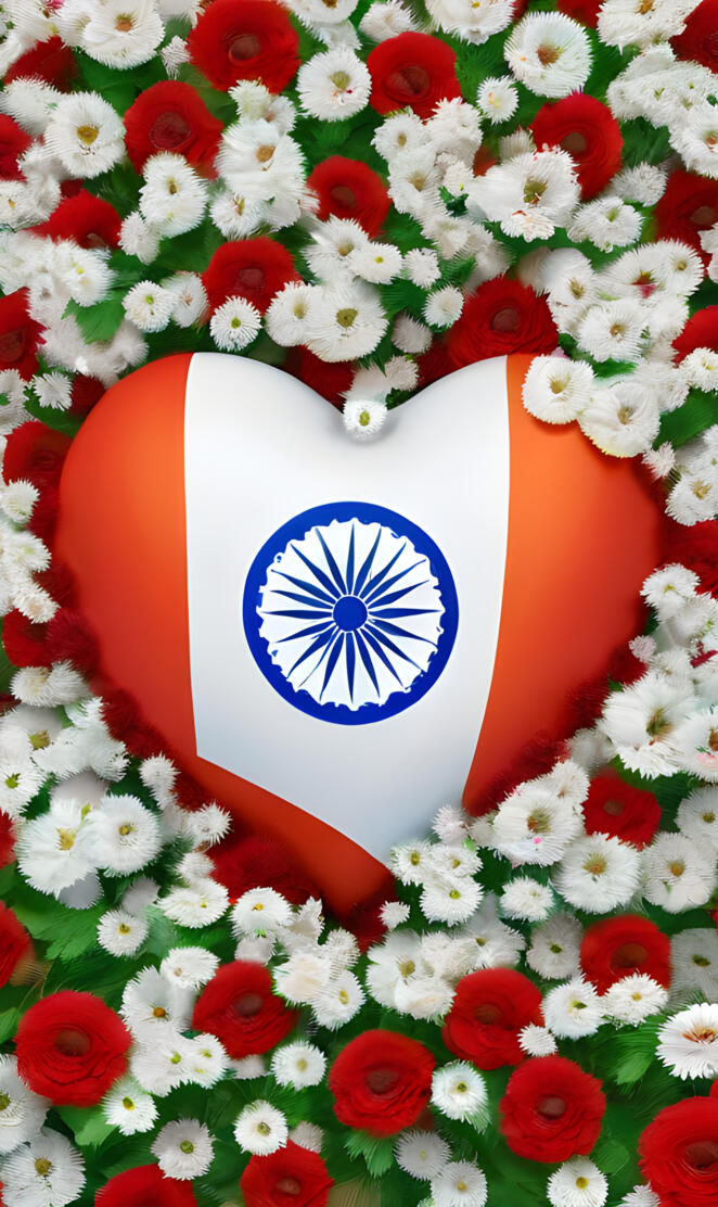 a heart made of flowers