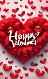 a heart made of red roses