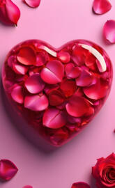 a bowl of pink flowers