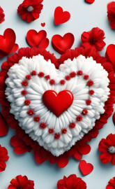 a heart made of red flowers