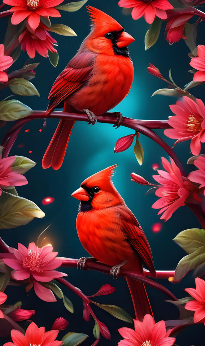 lovely cardinal birds