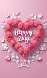 a pink background with white text and a pink background