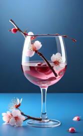 a glass with a drink in it