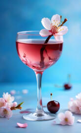 a glass with a drink in it