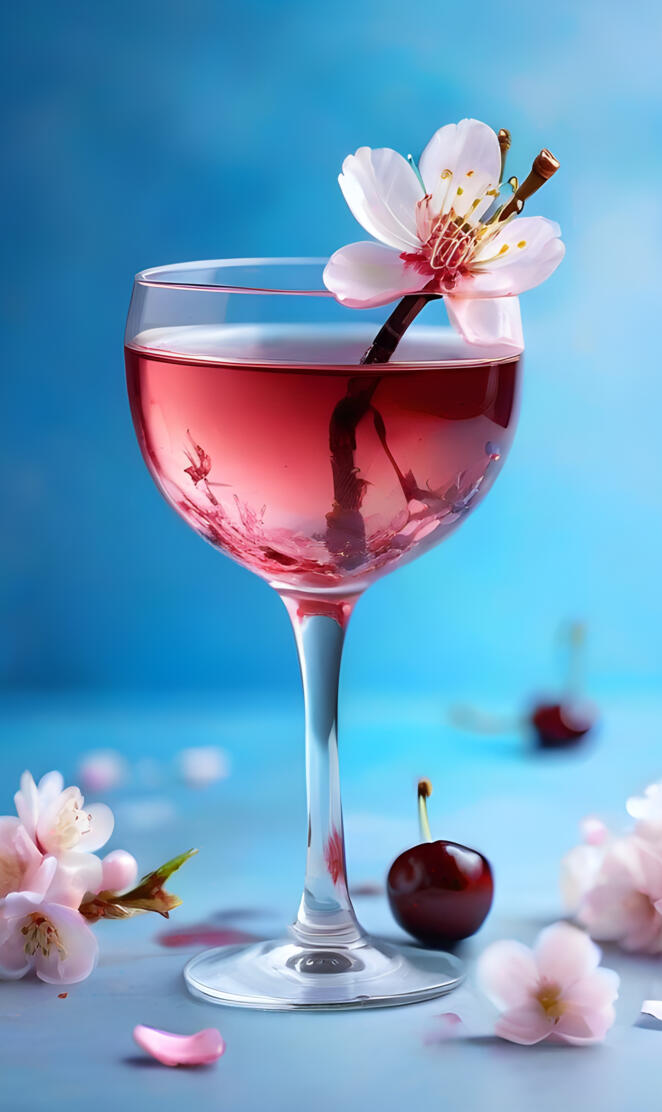 a glass with a drink in it