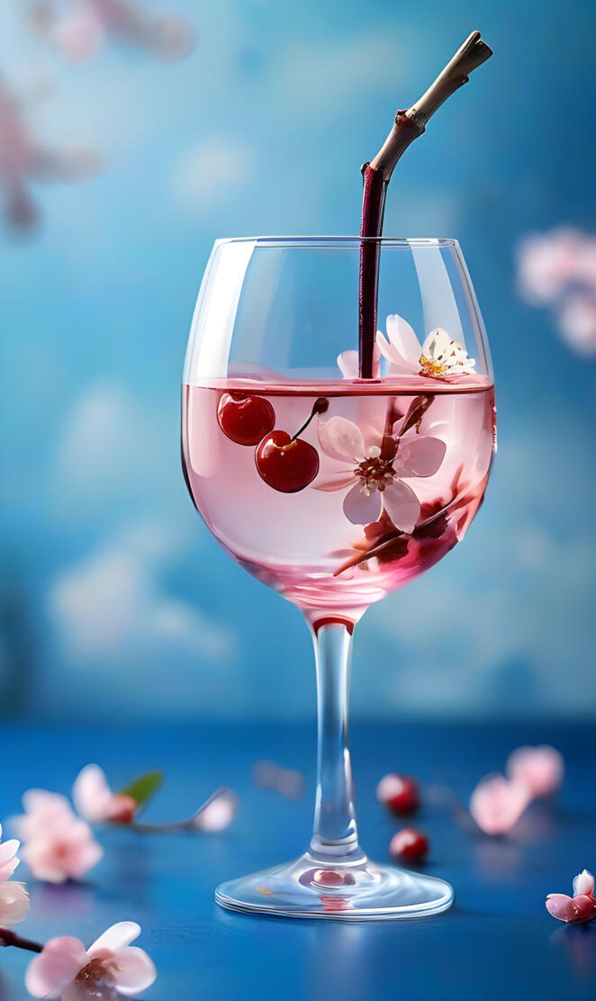 a glass with a drink in it