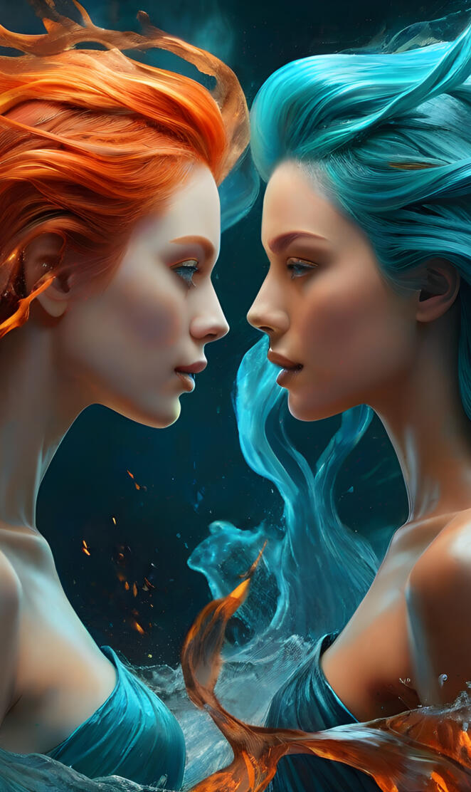 a couple of women looking at each other