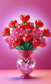 lovely vase with flowers 🌺🌹🌹