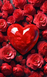 a large group of red flowers