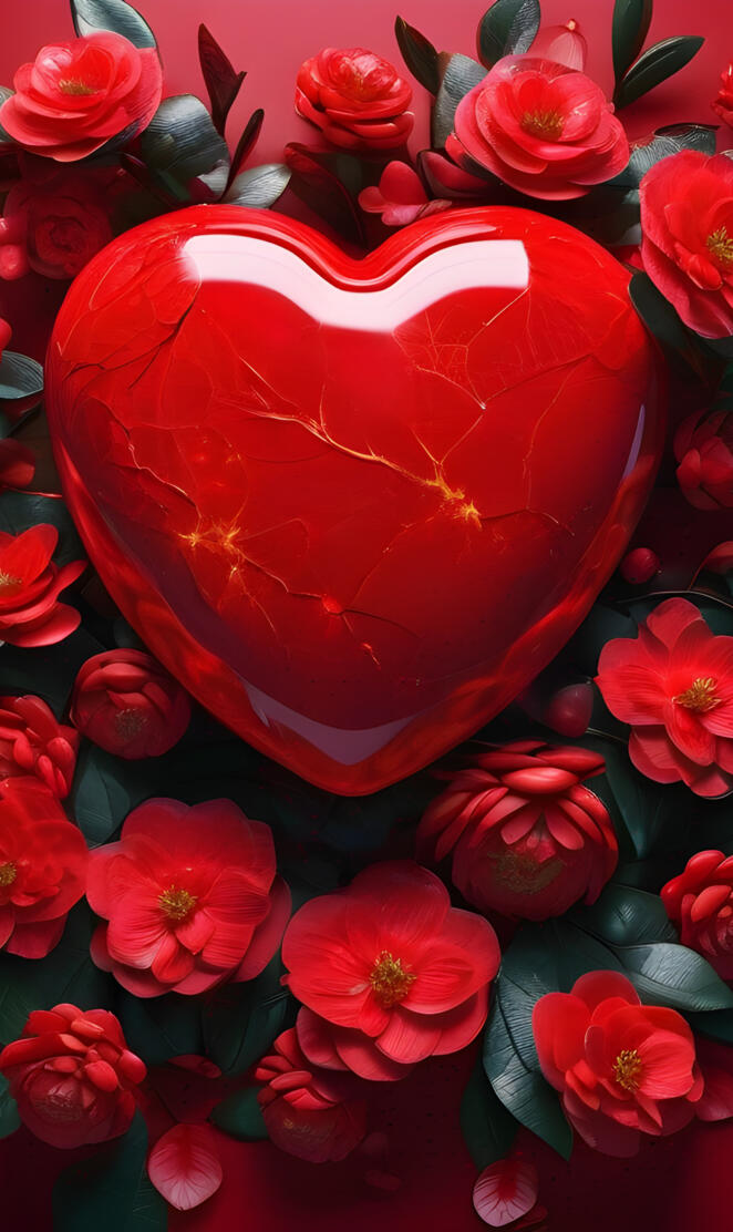 a red rose with green leaves