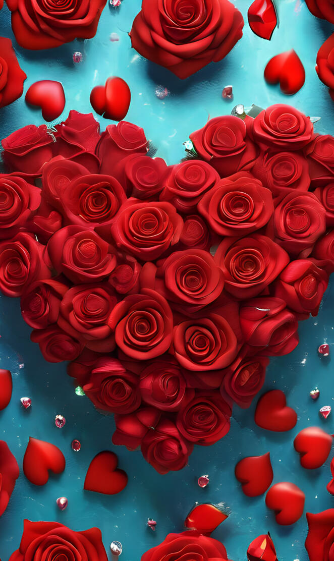 a bunch of red roses