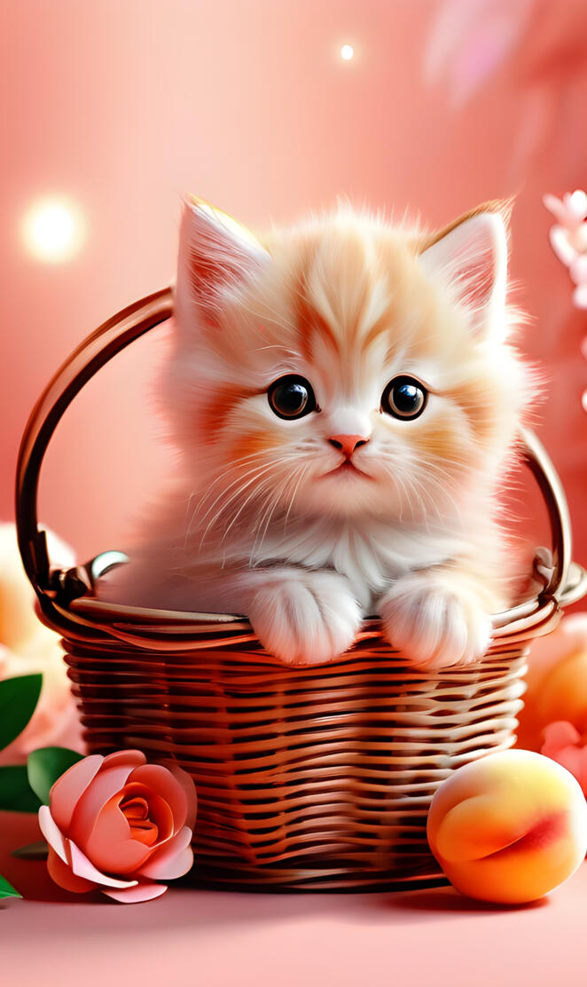 a cat in a basket