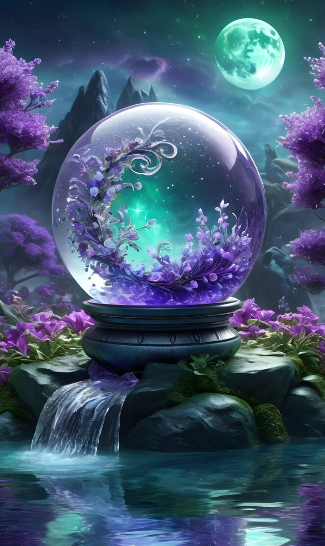 a globe floating in water