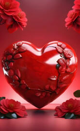 a red ceramic pot with flowers