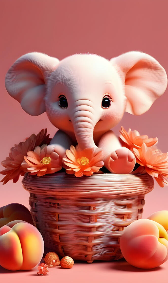 a basket with a bunny head