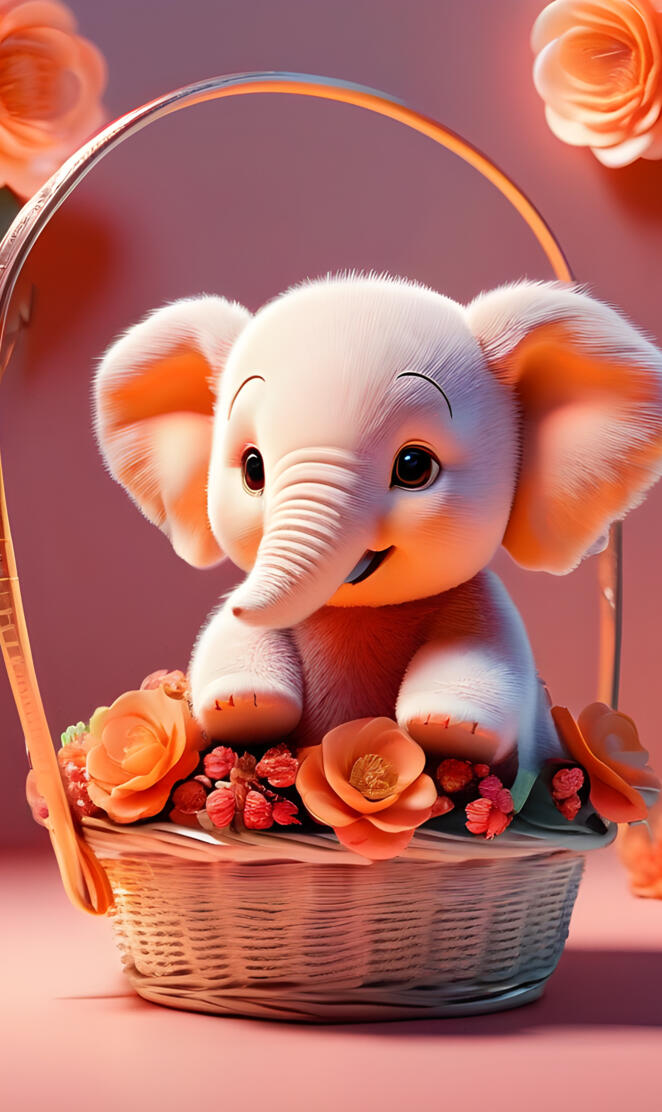 a basket with a stuffed animal in it