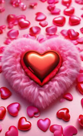 a heart shaped cake with pink frosting and red sprinkles