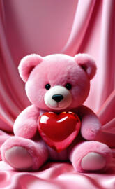 a pink teddy bear