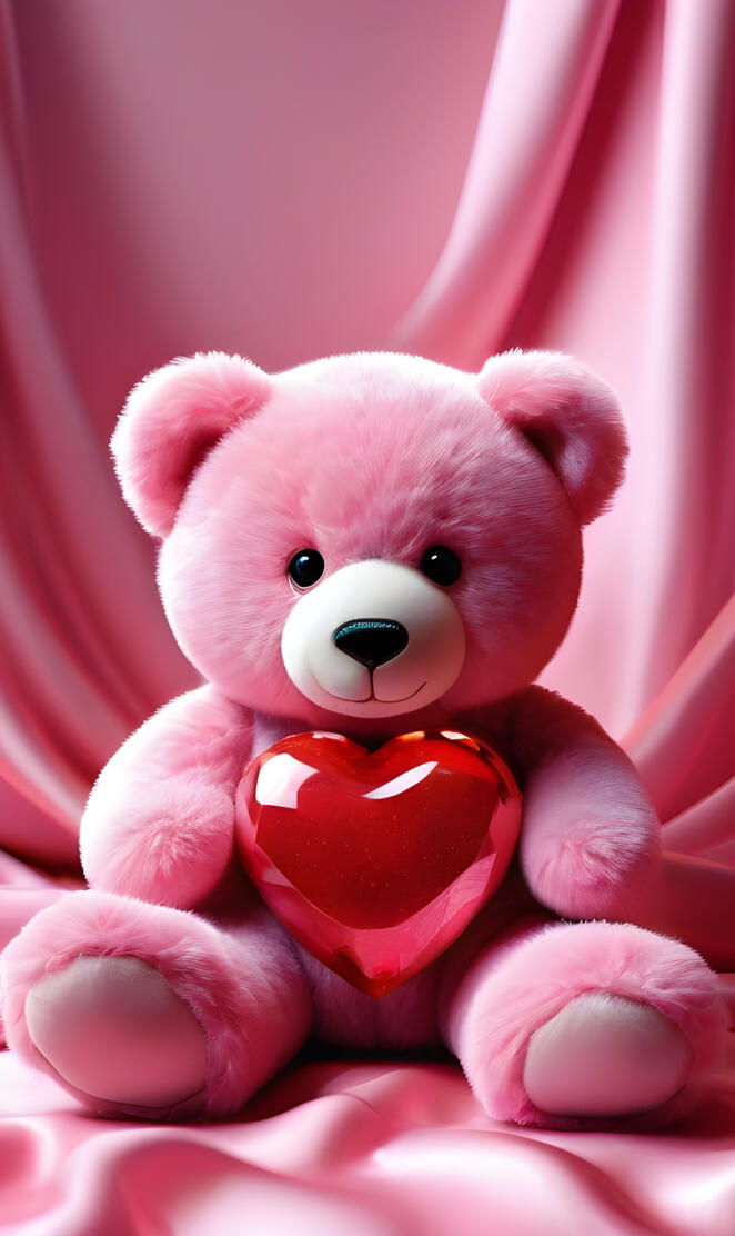 a pink teddy bear