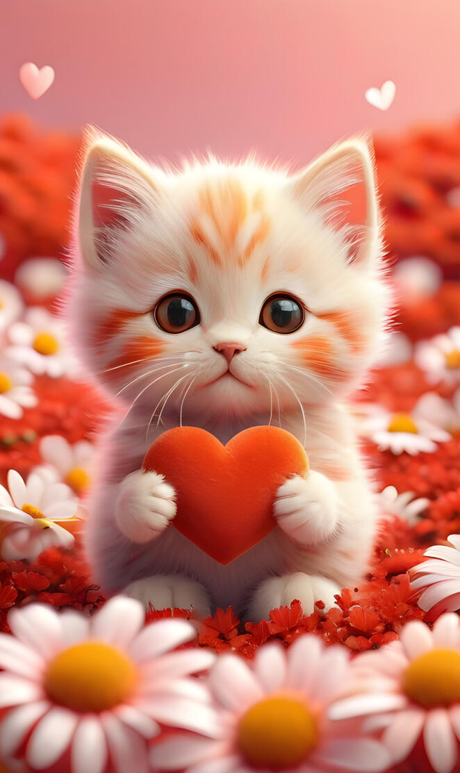 a kitten holding a stuffed animal