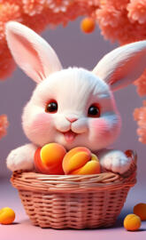 a rabbit in a basket