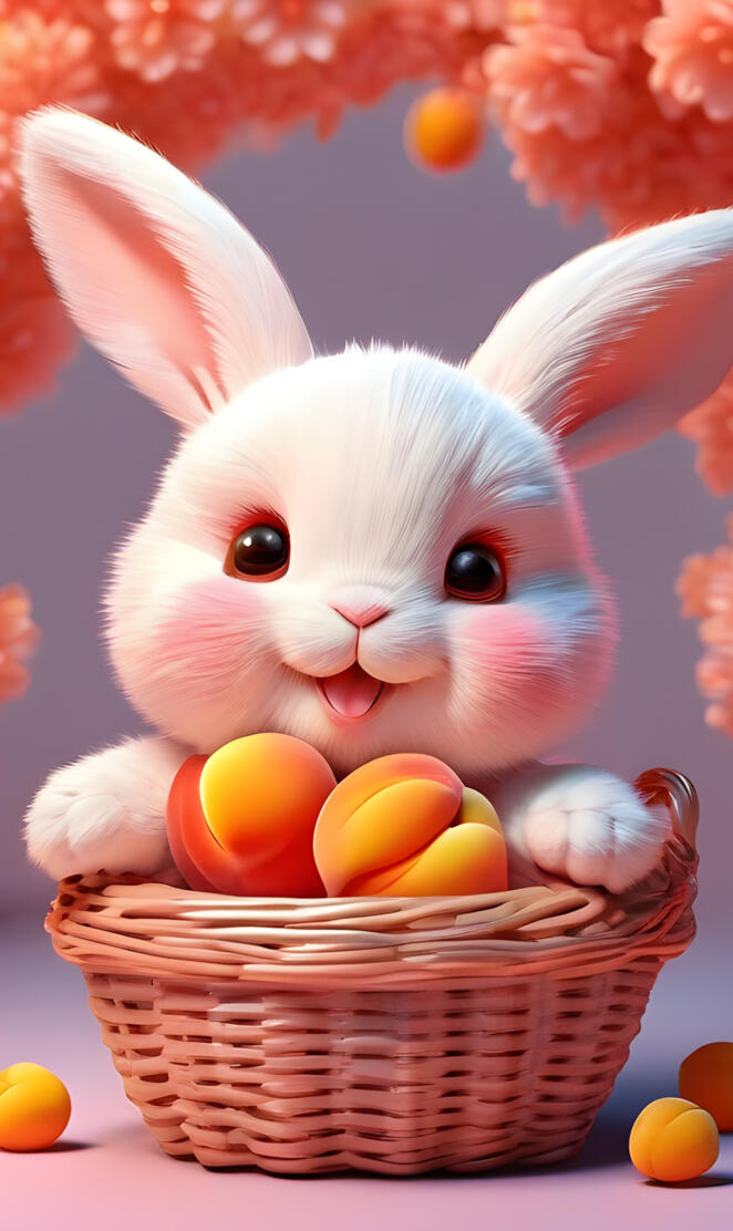 a rabbit in a basket