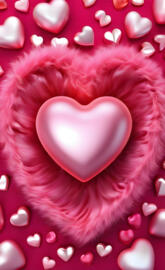 a red heart with white dots