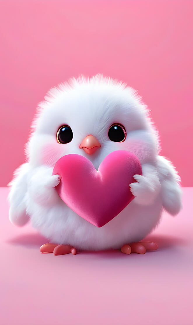 a small white and pink stuffed animal