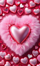 a pink heart with many small pink dots