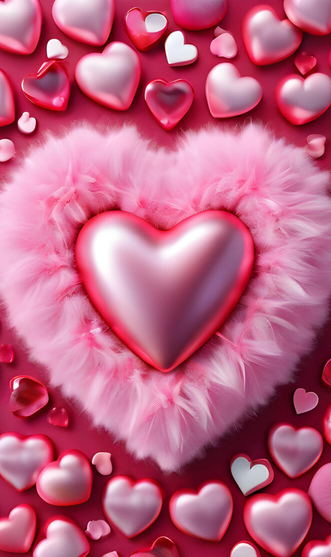 a pink heart with many small pink dots