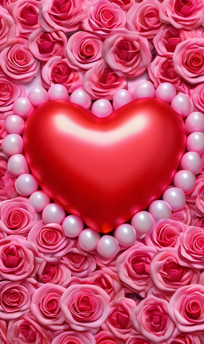 a pink heart shaped object with white and pink flowers