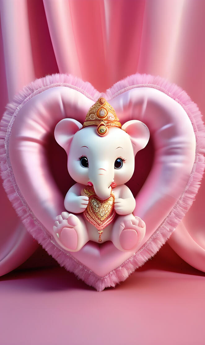 a pink and white stuffed animal