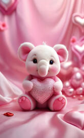 a stuffed animal on a bed