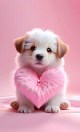 a small white dog wearing a pink shirt