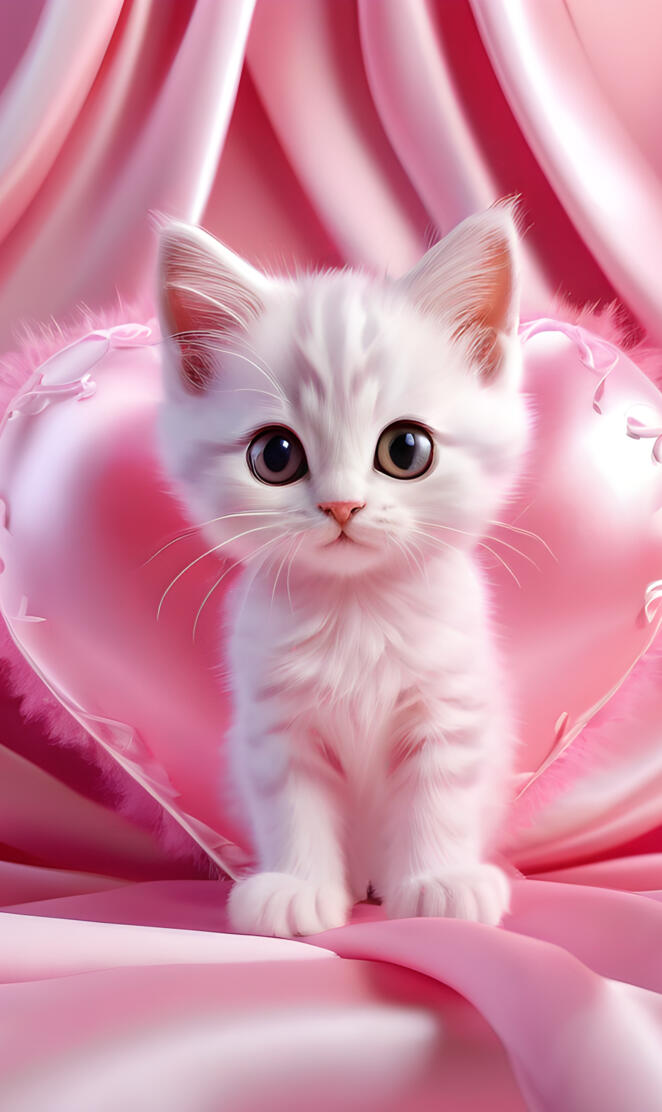 a cat sitting on a pink blanket