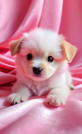 a small white puppy