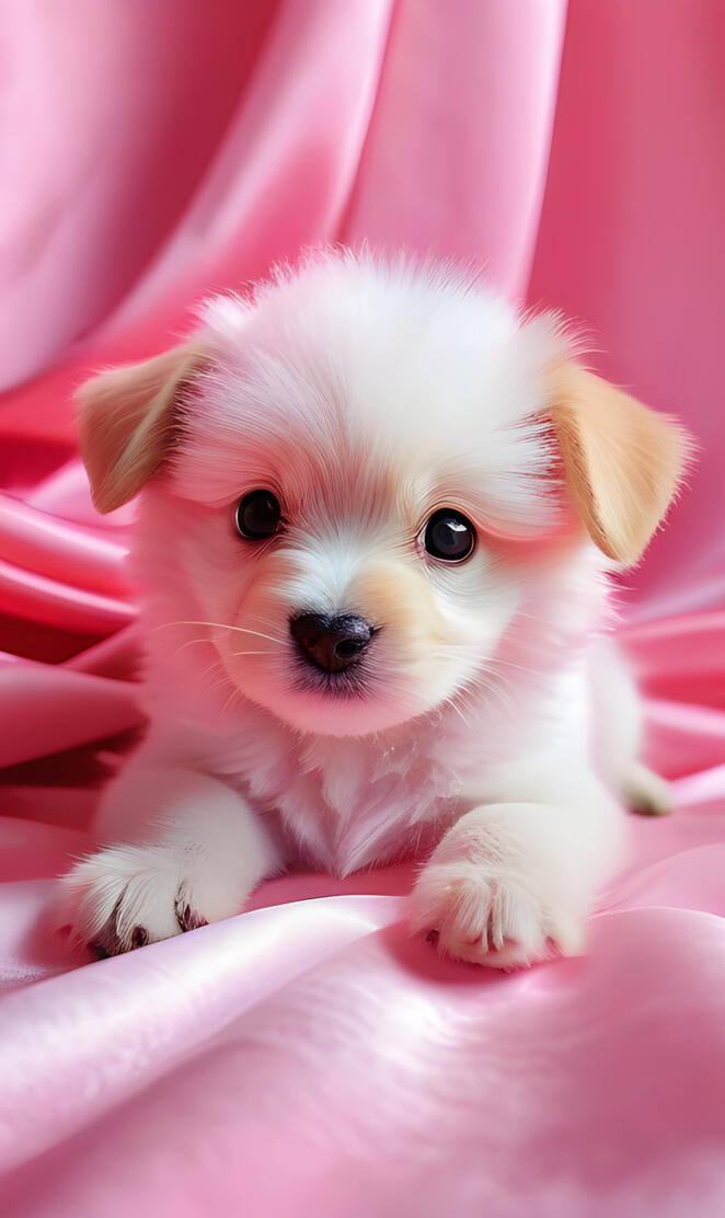 a small white puppy