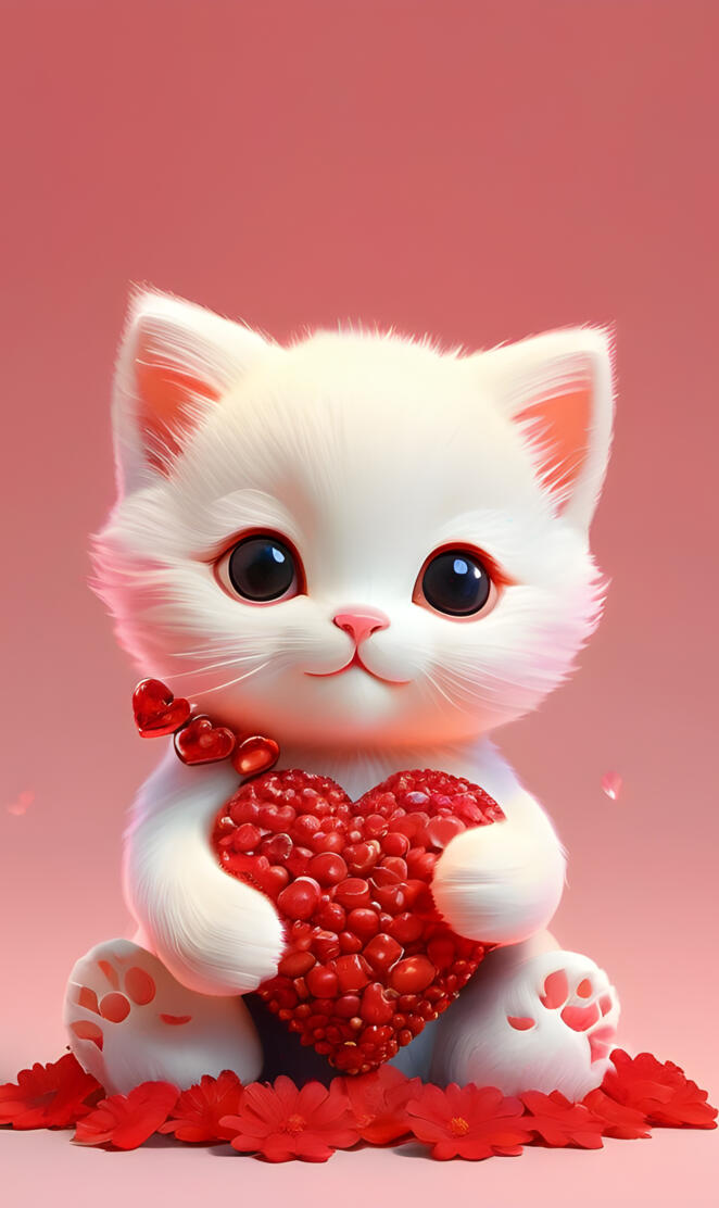 a cat wearing a red and white outfit