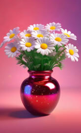 a vase with white flowers