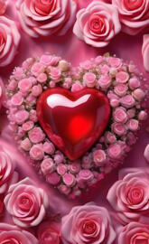 a group of pink roses