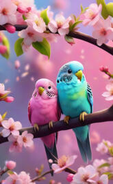 two birds sitting on a branch