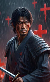 Swordsman in the rain